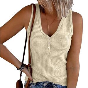 Ivory Cream Sleeveless Top Large